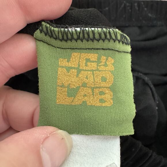 JG's Mad Lab Pants Womens Medium Black Painted Geometric Langenlook Artsy Button - Picture 4 of 13